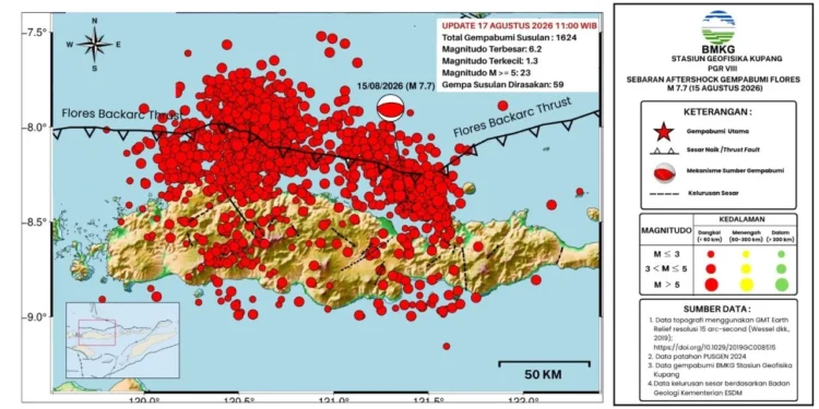 BMKG: 1624 Gempa Bumi Susulan Pasca-Tsunami Flores Masih Terjadi